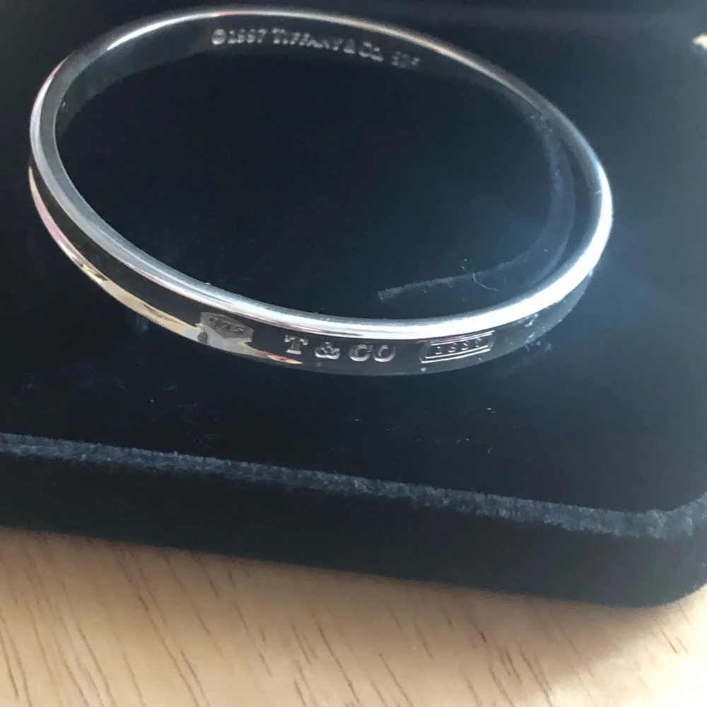 Tiffany & Co. Sterling Silver 1837 Collection Narrow Vintage Bangle Bracelet - Picture 4 of 9